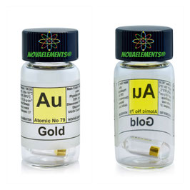 Gold metal sample in vial (various weighs)