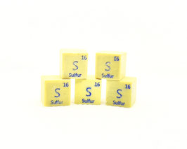 Sulfur 10mm density cube 99.9%