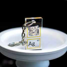 Silver metal foil keychain