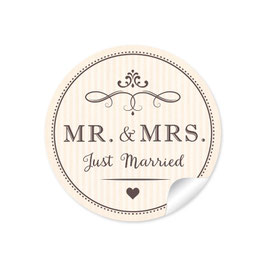 "MR. and MRS.  - Just married" - Vintage Retro - creme