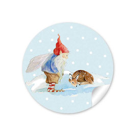 24 STICKER WICHTEL WINTER REHKITZ BLAU