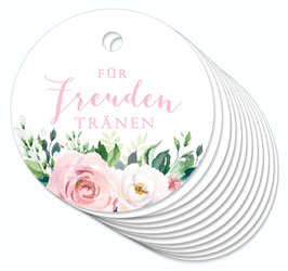 12 ANHÄNGER • Freuden Tränen  • Boho Rosen rosa weiß