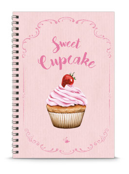 DIN A5 KREATIV DIY BACKBUCH "Sweet Cupcake" zum Selbstbeschreiben rosa (Spiralgebunden)