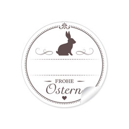 24 STicker "Frohe Ostern" - weiß - mit Freitextfeld