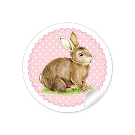 24 Sticker Osterhase- rosa
