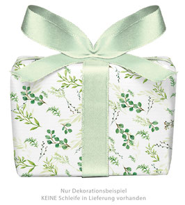3 Bögen Geschenkpapier groß - Zweige grün gedruckt auf PEFC™ zertifiziertem Papier