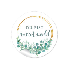 Du bist wertvoll - Ringe Eukalyptus grün