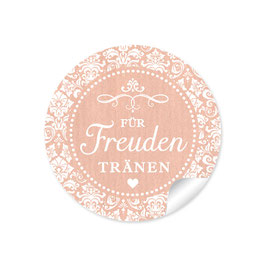 24 Sticker "Für Freudentränen" - Vintage Ornamente - apricot