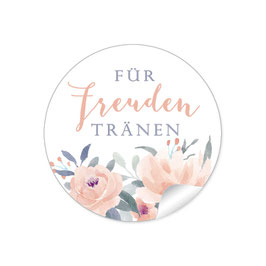 24 Sticker Für Freudentränen - Pastell Rosen Blüten Apricot grün blau grau