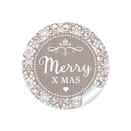 "Merry X mas" -  Vintage Ornamente - sand