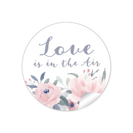 24 Sticker "Love ist in the Air" - Pastell Blüten rosa