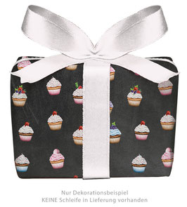 3 Bögen Geschenkpapier - Cupcake Kreidetafel Look - gedruckt auf PEFC zertifiziertem Papier, 50 x 70 cm