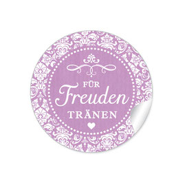 24 Sticker "Für Freudentränen" - Vintage Ornamente - dunkel  lila