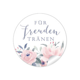 24 Sticker Für Freudentränen - Pastell Rosen Blüten rosa grün blau grau