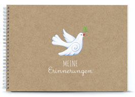 NEU: MEINE ERINNERUNGEN A4 SPIRALBINDUNG -  ECHTES KRAFTPAPIER TAUBE