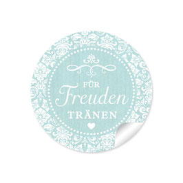 24 Sticker "Für Freudentränen" - Vintage Ornamente - mint