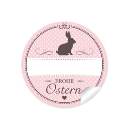 24 Sticker "Frohe Ostern" - rosa - mit Freitextfeld