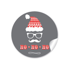 "Ho Ho Ho" Hipster Weihnachtsmann / Nikolaus - DUNKEL GRAU