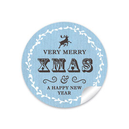 "Verry Merry XMAS & a happy new year"- Retro - blau