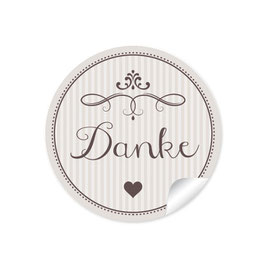 24 Sticker "Danke" - Ornamente - beige