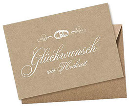 POSTKARTE GLÜCKWUNSCH ZUR HOCHZEIT KRAFTPAPIER