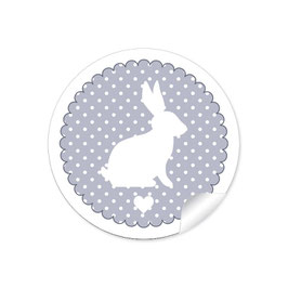 24 Sticker Osterhase - grau