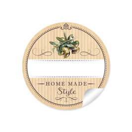 24 Sticker "Home Made Style"- Oliven - natur
