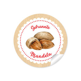 24 Sticker "Gebrannte Mandeln"- Natur