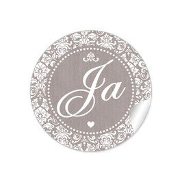 24 Sticker "Ja" - Shabby Chic Style - sand