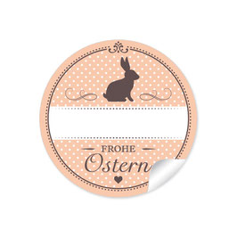 24 Sticker "Frohe Ostern" - apricot- mit Freitextfeld
