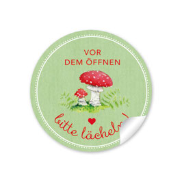 Pilz rot grün - Vor dem Öffnen bitte lächeln!
