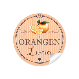 24 Sticker "Orangen Limo"- Orange