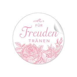 24 Sticker "Für Freudentränen" - Rosen - rosa