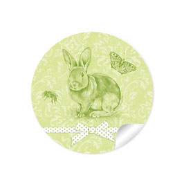 24 Sticker Retro Osterhase - grün