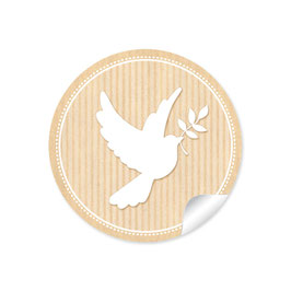 24 Sticker Taube - natur