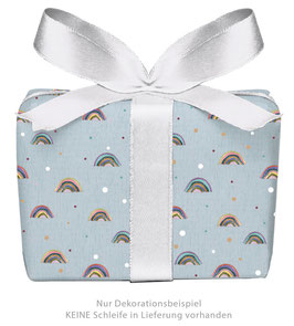 3 Bögen Geschenkpapier - Regenbogen blau- gedruckt auf PEFC zertifiziertem Papier, 50 x 70 cm