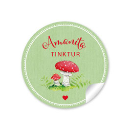 24 Sticker gemischt - FLIEGENPILZ - Amanita-Tinktur-Extrakt-Salbe-Spray
