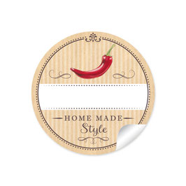 24 STicker "Home Made Style"- Chili rot - natur