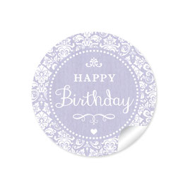 "Happy Birthday" - Shabby Chic -lila