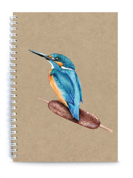 Tagebuch Notizbuch Gartenbuch EISVOGEL LINIERT gedruckt auf Kraftpapier
