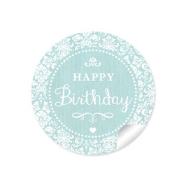 24 Sticker "Happy Birthday" - Shabby Chic - mint