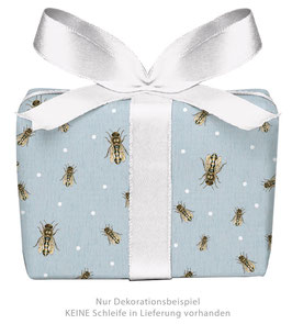3 Bögen Geschenkpapier groß - Biene - GRAUBLAU -gedruckt auf PEFC™ zertifiziertem Papier