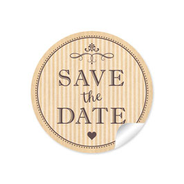 24 Sticker "Save the Date" - Vintage Ornamente - nature