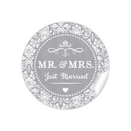 24 Sticker "MR. and MRS.  - Just married" - Ornamente - grau