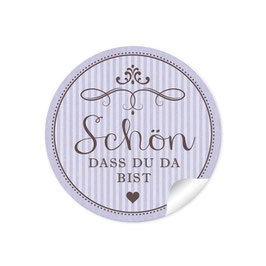 24 Sticker "Schön, dass du da bist" - lila