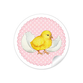 24 Sticker Osterküken - rosa