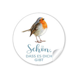 24 Sticker - Schön, dass es dich gibt - Rotkehlchen