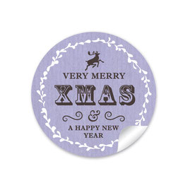 "Very Merry XMAS & a happy new year"- Retro  - lila