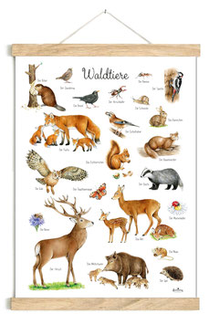 WALDTIERE POSTER WEIß 50 x 70 cm ungerahmt