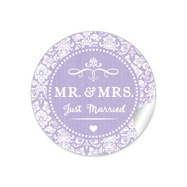 "MR. and MRS.  - Just married" - Ornamente - lila